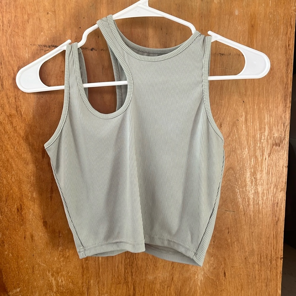 Grey cutout tank top